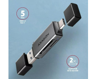 AXAGON CRE-DAC, USB-C + USB-A 3.2, 2-slot & lun SD/microSD, UHS-I - 1353404 - zdjęcie 2